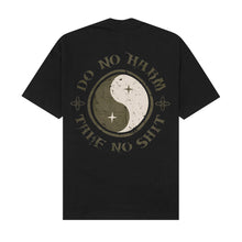 Load image into Gallery viewer, &quot;DO NO HARM, TAKE NO SHIT&quot; BOX TEE IN CAVIAR
