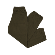 Load image into Gallery viewer, ROGUE SPLIT WIDE PANTS IN OLIVE STRIPED PIQUE
