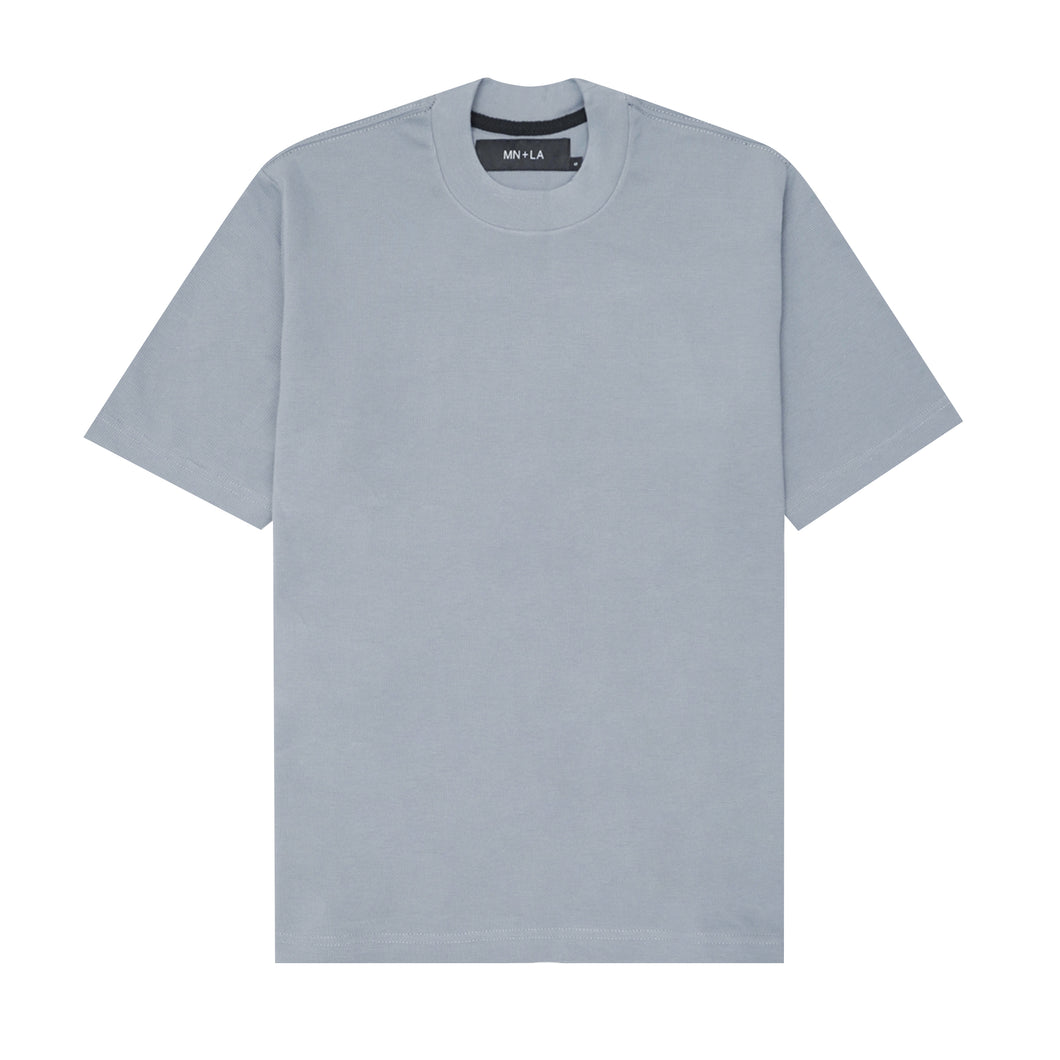 WAFFLE WEAVE OVERSIZED TEE IN GLACIER