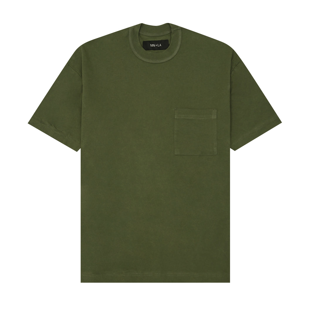 POCKET BOX TEE V4 IN MOSS GREEN