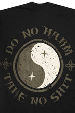 Load image into Gallery viewer, &quot;DO NO HARM, TAKE NO SHIT&quot; BOX TEE IN CAVIAR
